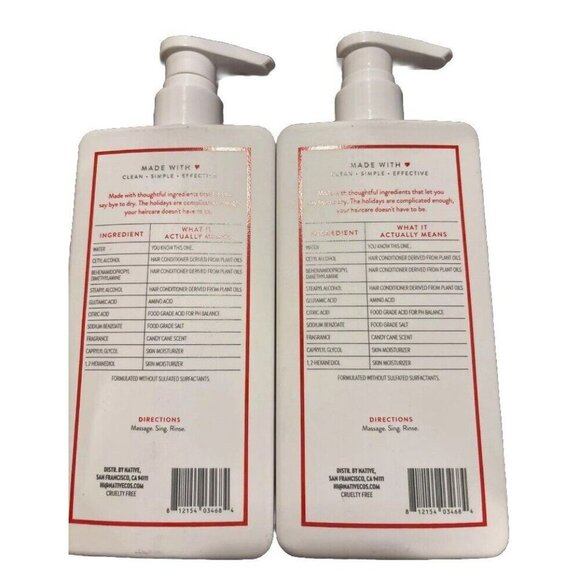 Native Conditioner Candy Cane Holiday Moisturizing Hair 16.5 Oz (2Bottles) - Picture 2 of 2